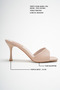 Pia Nude Color Single Strap High Heeled Women's Slippers - 8 cm Thin Heel - 3