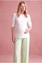 Maternity Ecru 100% Cotton Embroidery Detailed Baby Collar Balloon Half Sleeve Blouse Birdie - 5