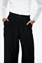 Yüksel Bel Black Women's Fabric Trousers 70827 - 4