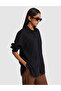 Black Oversize Linen Blend Shirt 50328624-Vr046 - 4