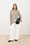 Beige Stand Collar Women's Blazer Jacket - 2
