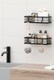 Adhesive Bathroom Shelf with Laminated Surface, Shower Shampoo Holder, Wall Organizer, Set of 2 Shower Shelf Organizers - 3