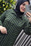 Women's Clothing Plus Size Space Fabric Maze Pattern Buttoned Shirt Dress - 6