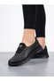 Women's black slip-on easy wear ultra lightweight orthopedic sole daily walking shoes - 3