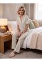 New Season Green Striped Full Buttoned Stylish Design Short Sleeve 100% Cotton Pajama Set - 5