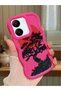 Vivo Y27S Compatible Case Camera Protector Red Silicone Couple Phone Case Tree Pattern