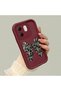 Infinix Hot 50I Compatible Case Camera Protector Claret Red Silicone Couple Phone Case Bow Tie Pattern - 2