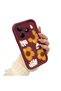 Realme C53 Compatible Case Camera Protector Burgundy Silicone Couple Phone Case Floral Pattern - 3