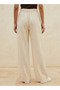 Flexi Waist Linen Blend Wide Leg Trousers - 4