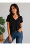 V-Neck Slit T-Shirt - 3
