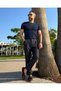 Men's Old Money Italian Style Pleated Detailed Double-Cuffed Ribbed Textured Trousers