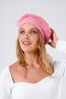 Women's Pink Wool Plush French Painter Beret Hat - 4