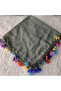 Handmade Rainbow Spring Beaded Crochet Border Writing Edge Cheesecloth Yemeni Dowry Bag Circle - 6