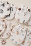 Unisex Baby Newborn Cotton Printed Muslin Elastic Baby Gloves 4 Pairs Set - 2