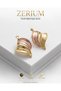 Trend Women's Steel Stylish Earrings Double Color Spiral Leaf Earrings Rose Gold - 5