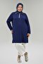 68057 Plus Size Half Zip Modal Tunic - Indigo