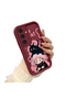 Samsung Galaxy S25 Plus Compatible Case Camera Protector Burgundy Silicone Couple Phone Case Cat Pattern - 2