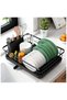 Stainless Steel Dish Drying Rack with Cutlery Holder 12x15 Inch Space-Saving Kitchen Counter Organizer for Home Daily Use Black