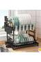 Kitchen Dish Dish Storage Rack with Draining Board, Knives and Forks