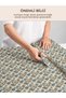 100% Cotton Satin Fabric 100X155 cm Cream Background Blue Mustard Flower Patterned Decorative Patchwork Fabric - 8