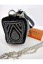 Women's Evening Dress Bag with Drop Stone Detail, Short Handle and Chain Strap - 4