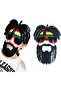 Bob Marley Party Glasses with Rasta Wig - 2