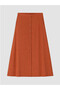 Brown A-Line Skirt with Elastic Waistband