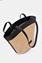 Bag Women's Tote Bag Shoulder Bag Straw Bag Summer Large Handbag Leather Celeste Black - 2