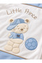 Baby Boy Teddy Bear Embroidered 4-Piece Blanket Romper Set (Romper + Blanket + Beanie + Booties) - 3