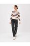 Women's Premium Boat Neck Soft Touch Striped Knitwear Blouse - 2