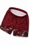 Children's Premium Swim Shorts with Zipper Pockets and Mesh Lining - Burgundy - 2
