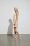 Women's Patterned Crew Neck Mini Dress - 4