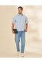 Men Blue Checked Short Sleeve Shirt - 5