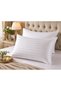 Striped Cotton Satin 50X70 cm White Hotel Type Soft and Breathable 2 Pieces Pillowcase - 3