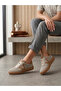 Genuine Leather Beige Suede Women's Leather Sneaker Dp87-0170
