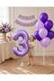 Birthday Balloon Set for 1-9 Years Old 32 Inch Foil Number Balloon and 7 Balloon Stands - 7