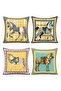 Asil Ifli Horses Patterned 4-Piece Throw Pillow Cover Set - 3