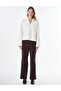 V-Neck Rayon Blouse Ecru - 3