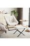 Extra-Large Comfort, Foldable Living Room Armchair With footstool, Easy-to-clean Synthetic Upholstery, Sturdy Metal Frame, Ideal for the Living Room, Bedroom or Relaxation Area, Beige - 2