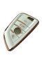 Bmw g Series Compatible Fem Smart Remote Control Key Protection Case Auto Keychain White Gold