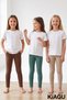 Girls' 3-Pack Plain & Cotton Leggings Set - Casual Long Leggings - 4