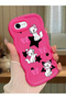 iPhone 6S Plus Compatible Case Camera Protector Red Silicone Couple Phone Case Character Pattern