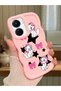 Vivo Y16 Compatible Case Camera Protector Pink Silicone Couple Phone Case Character Pattern