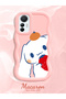 Mi 12 Lite Compatible Case Camera Protector Pink Silicone Couple Phone Case Stripe Pattern - 2