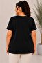 Women's Plus Size Casual Blouse - Square Neck Short Sleeve Blouse - 3