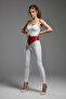 Red Women's Belt with Thick Corset Detail and Studded Design