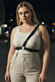 Plus Size Black Women's Belt Chain Detailed Body Harness Style Body Accessory - 5