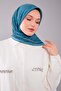 وشاح من الحرير والقطن بتصميم حافة خضراء نعناعية - 3