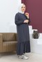 Eteği̇ Büzgülü Ferace (Children) Smoked - 4001