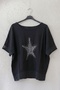 Black Pool Collar Short Sleeve Sequined Sleeves and Hem with Mesh Detail Star Appliqué Woven Blouse 63 68 - 2